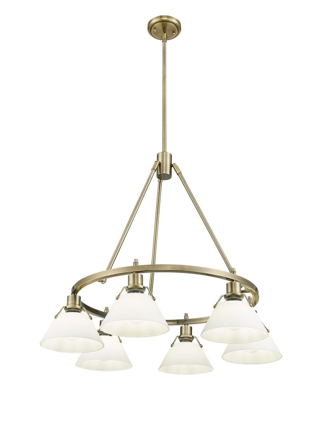 Golden - 3306-6 AB-OP - Six Light Chandelier - Orwell AB - Aged Brass