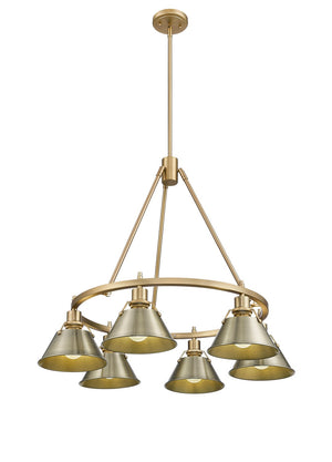 Golden - 3306-6 BCB-AB - Six Light Chandelier - Orwell BCB - Brushed Champagne Bronze