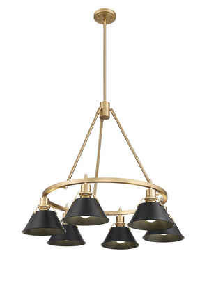 Golden - 3306-6 BCB-BLK - Six Light Chandelier - Orwell BCB - Brushed Champagne Bronze