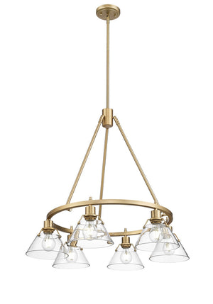 Golden - 3306-6 BCB-CLR - Six Light Chandelier - Orwell BCB - Brushed Champagne Bronze