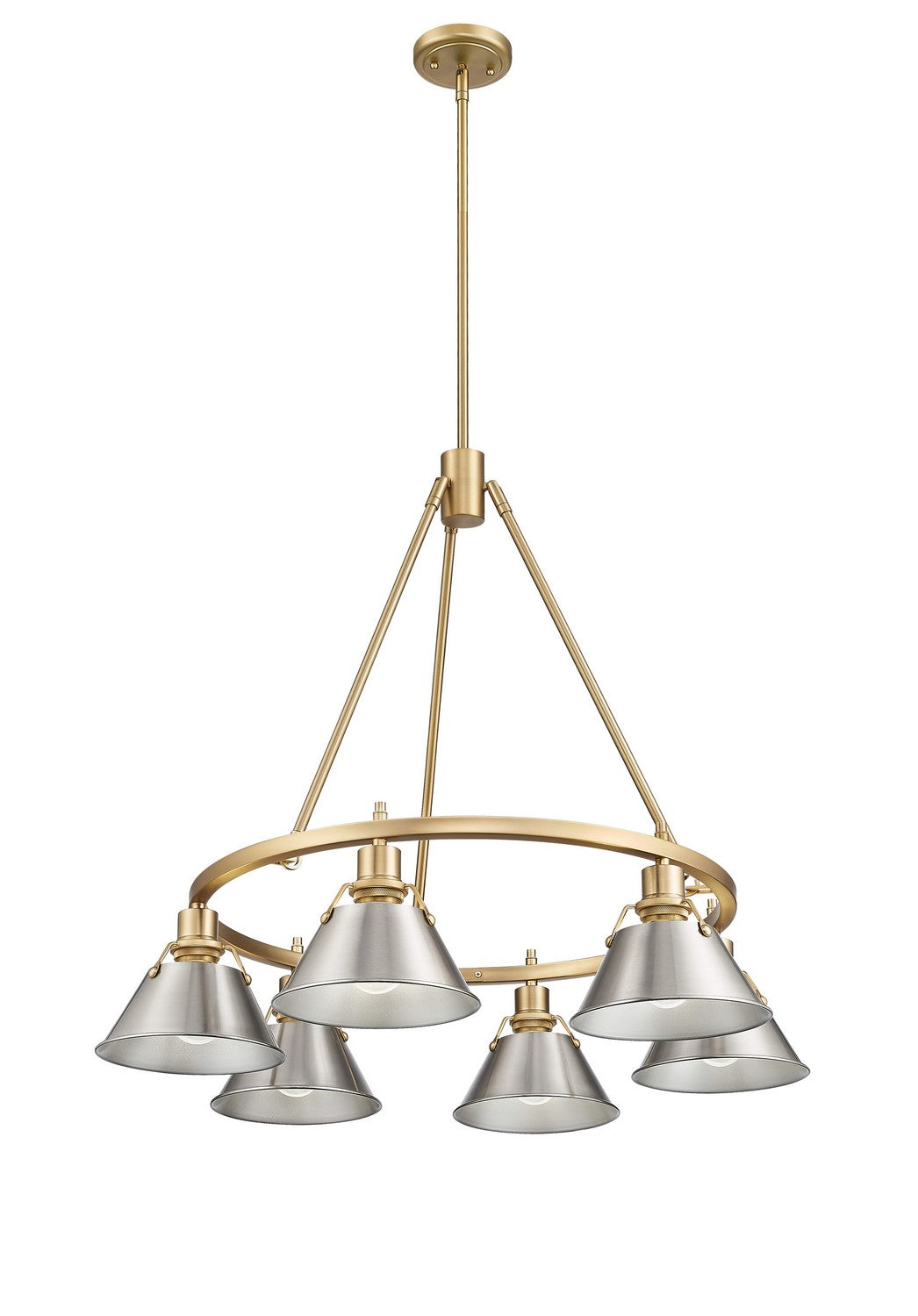 Golden - 3306-6 BCB-PW - Six Light Chandelier - Orwell BCB - Brushed Champagne Bronze