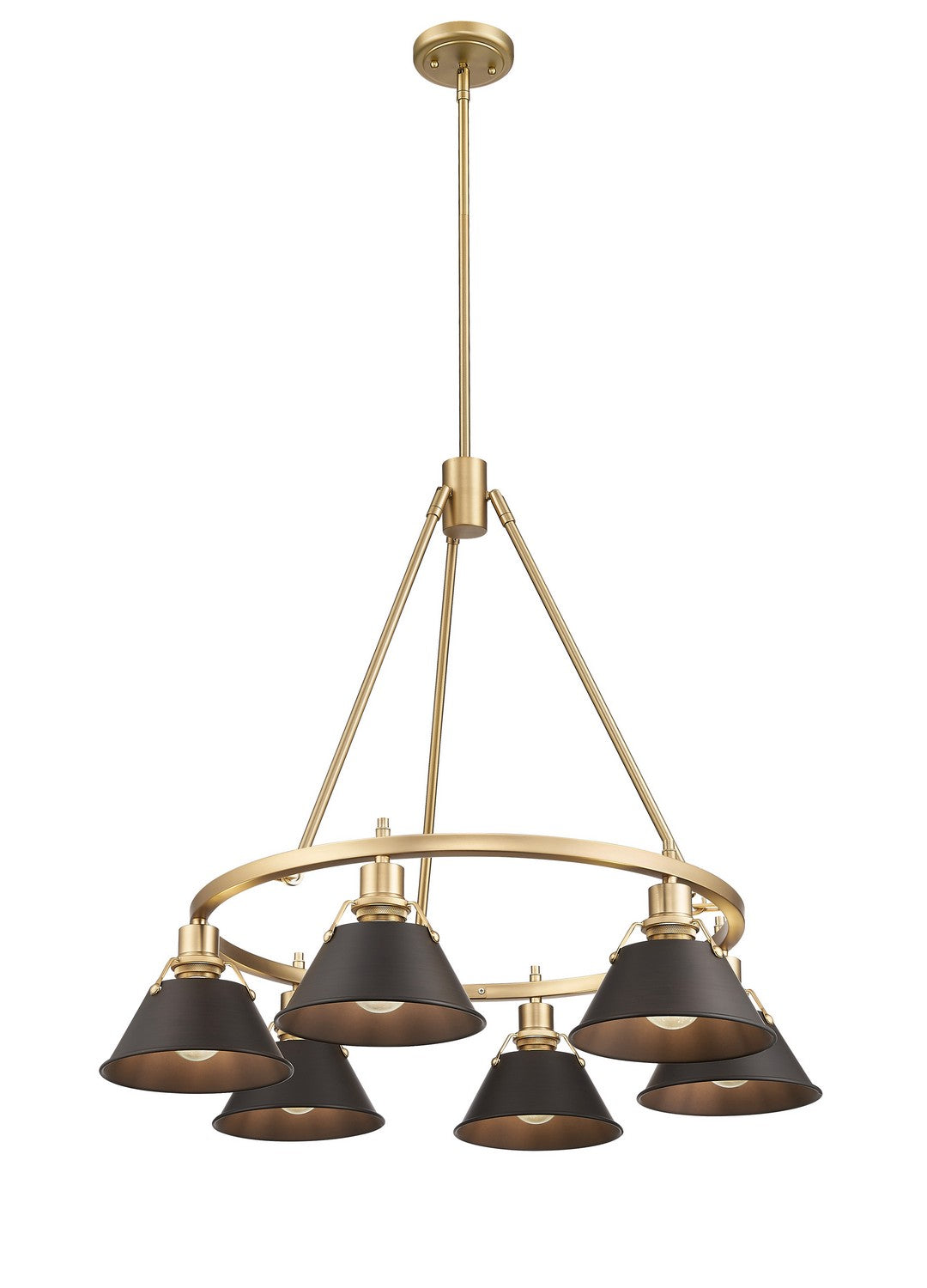 Golden - 3306-6 BCB-RBZ - Six Light Chandelier - Orwell BCB - Brushed Champagne Bronze