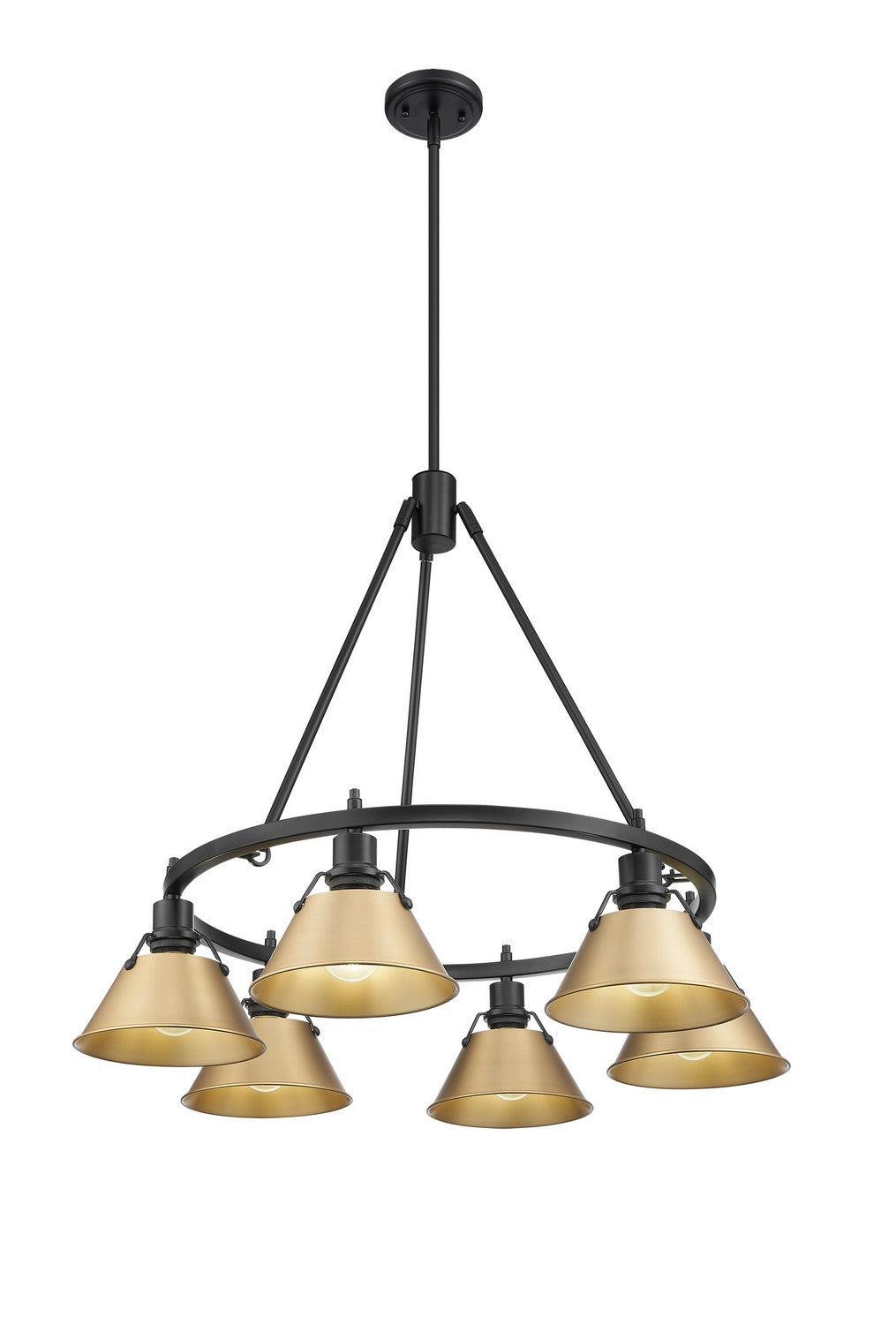 Golden - 3306-6 BLK-BCB - Six Light Chandelier - Orwell BLK - Matte Black