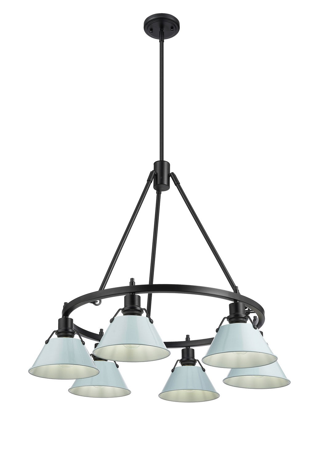 Golden - 3306-6 BLK-DB - Six Light Chandelier - Orwell BLK - Matte Black