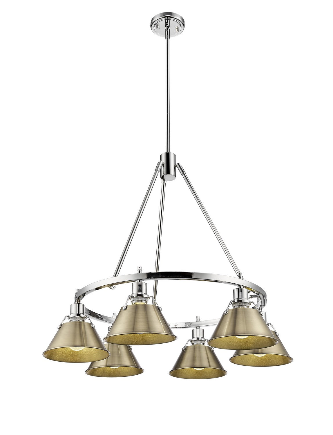 Golden - 3306-6 CH-AB - Six Light Chandelier - Orwell CH - Chrome