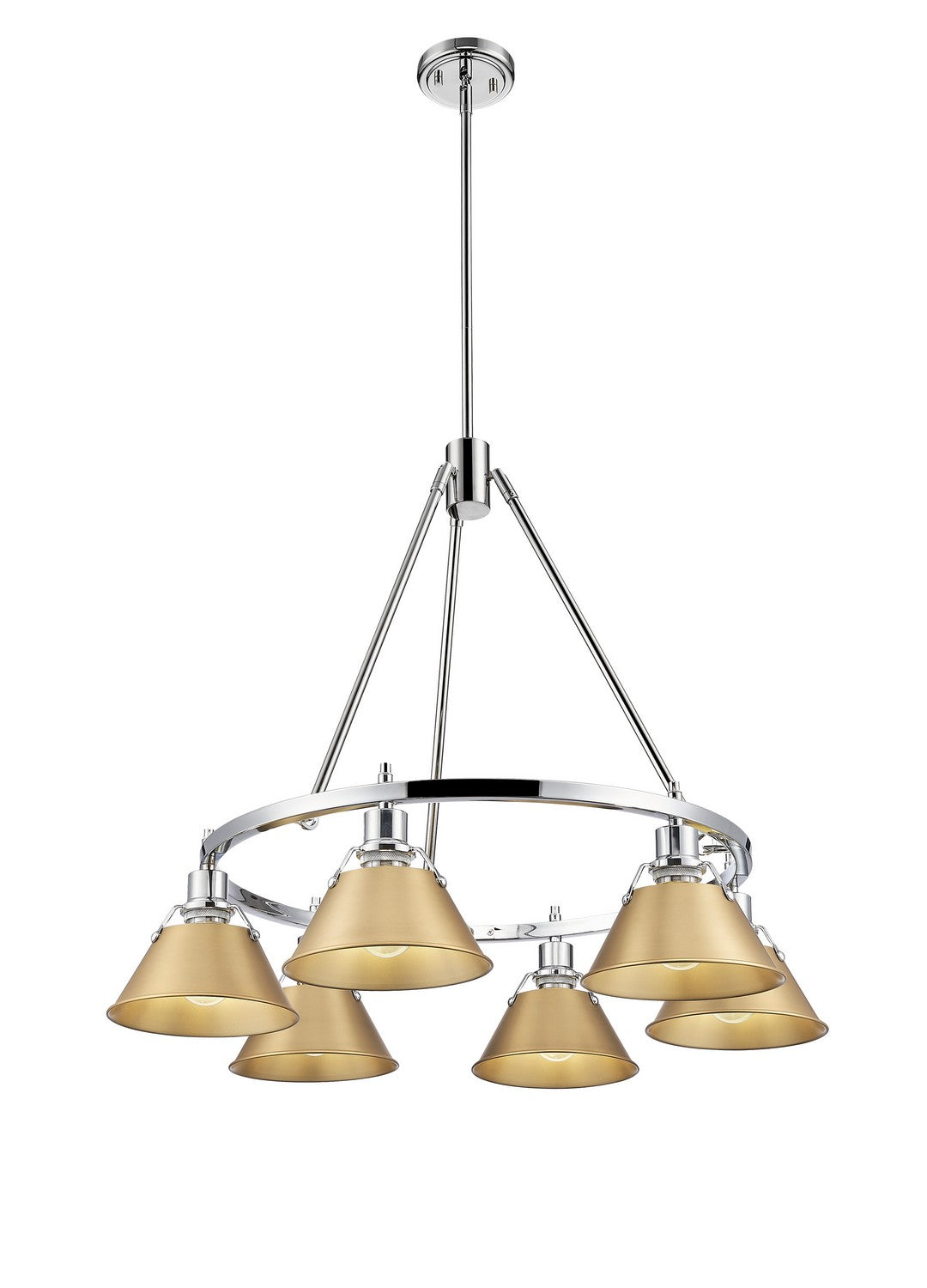 Golden - 3306-6 CH-BCB - Six Light Chandelier - Orwell CH - Chrome