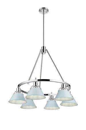 Golden - 3306-6 CH-DB - Six Light Chandelier - Orwell CH - Chrome