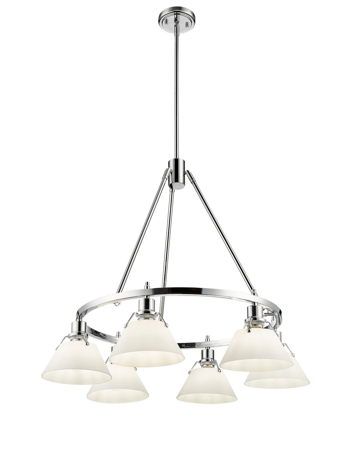 Golden - 3306-6 CH-OP - Six Light Chandelier - Orwell CH - Chrome