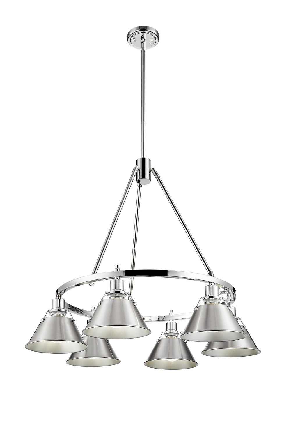 Golden - 3306-6 CH-PW - Six Light Chandelier - Orwell CH - Chrome