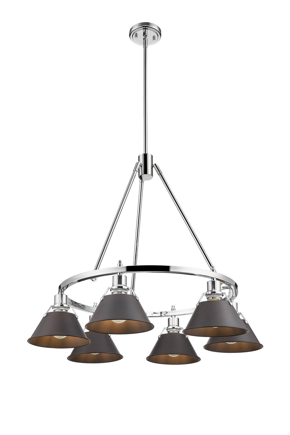 Golden - 3306-6 CH-RBZ - Six Light Chandelier - Orwell CH - Chrome