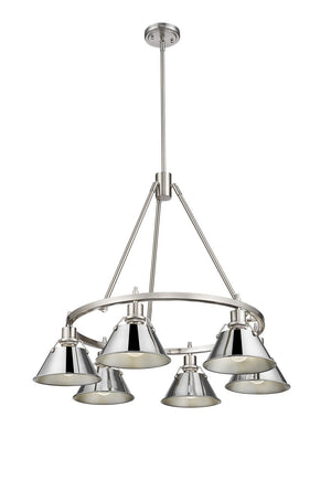 Golden - 3306-6 PW-CH - Six Light Chandelier - Orwell PW - Pewter