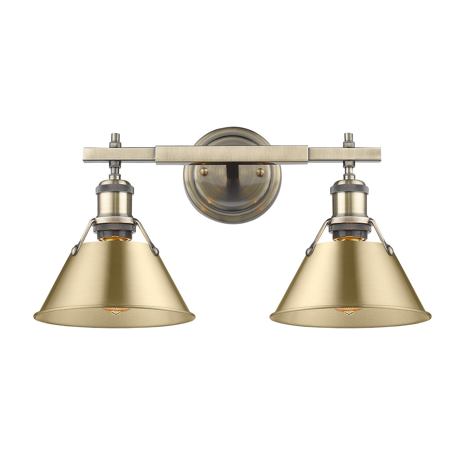 Golden - 3306-BA2 AB-BCB - Two Light Bath Vanity - Orwell AB - Aged Brass