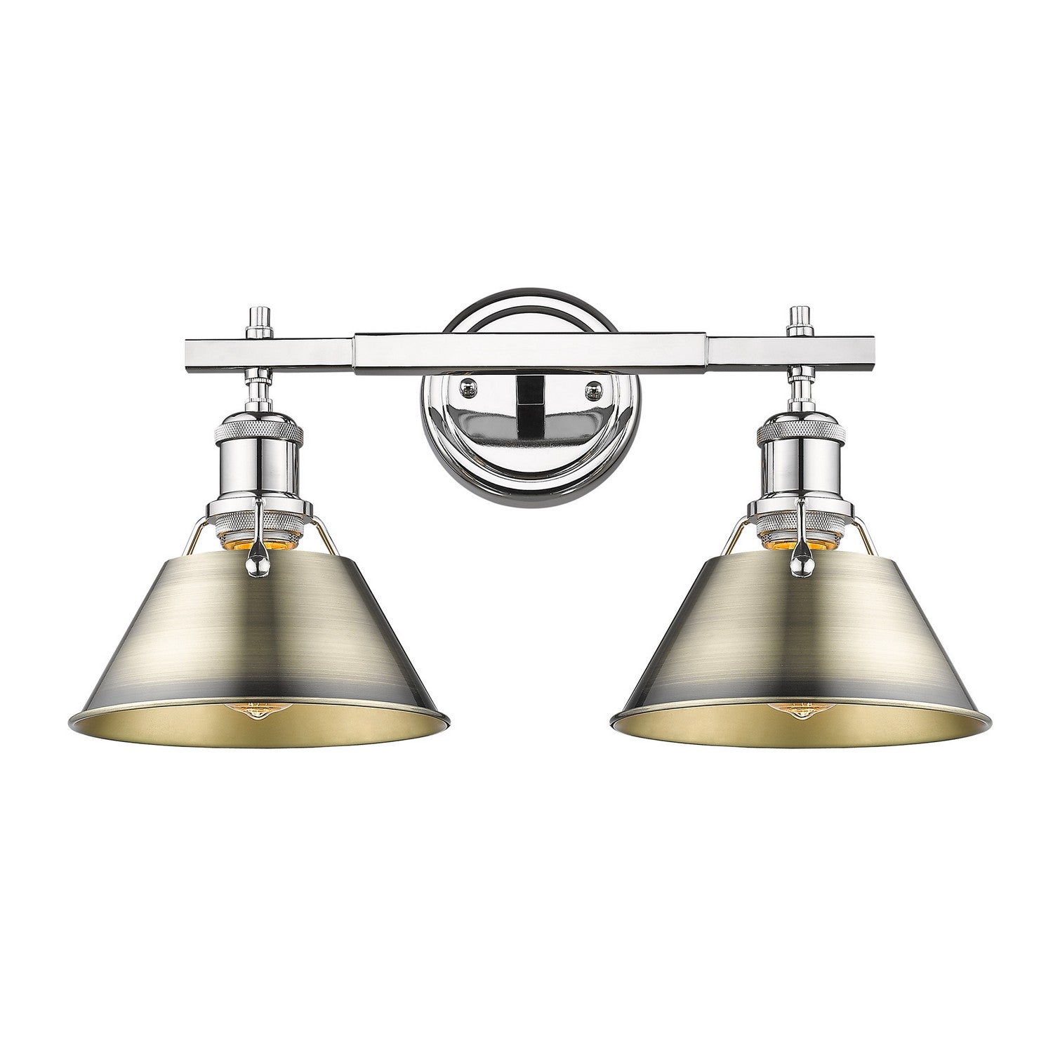 Golden - 3306-BA2 CH-AB - Two Light Bath Vanity - Orwell CH - Chrome