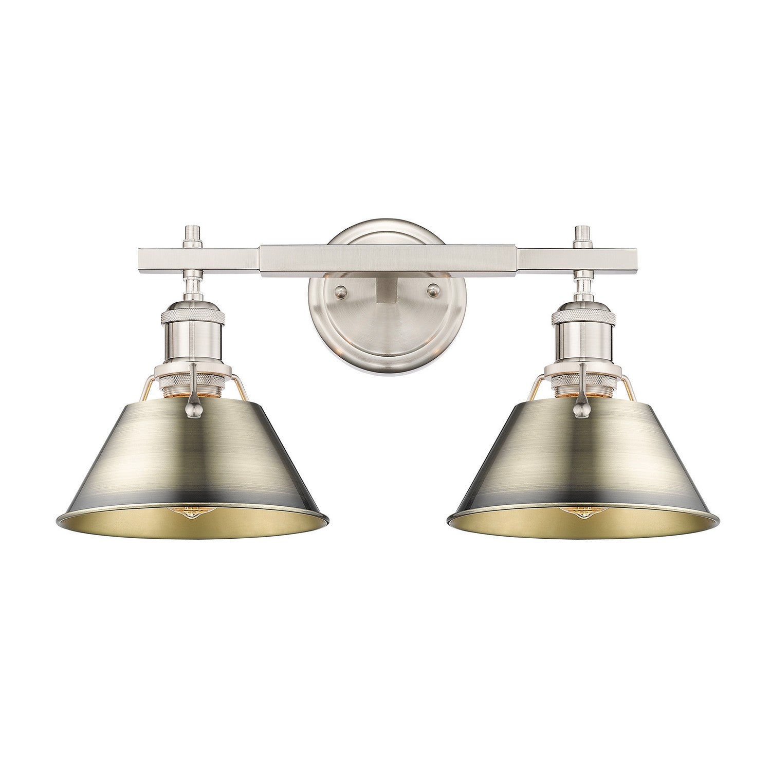 Golden - 3306-BA2 PW-AB - Two Light Bath Vanity - Orwell PW - Pewter