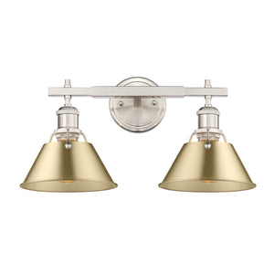 Golden - 3306-BA2 PW-BCB - Two Light Bath Vanity - Orwell PW - Pewter