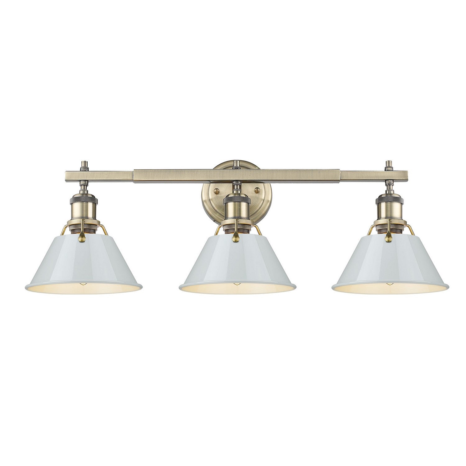 Golden - 3306-BA3 AB-DB - Three Light Bath Vanity - Orwell AB - Aged Brass