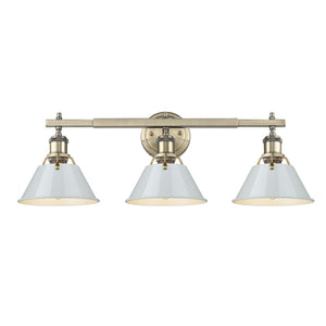 Golden - 3306-BA3 AB-DB - Three Light Bath Vanity - Orwell AB - Aged Brass