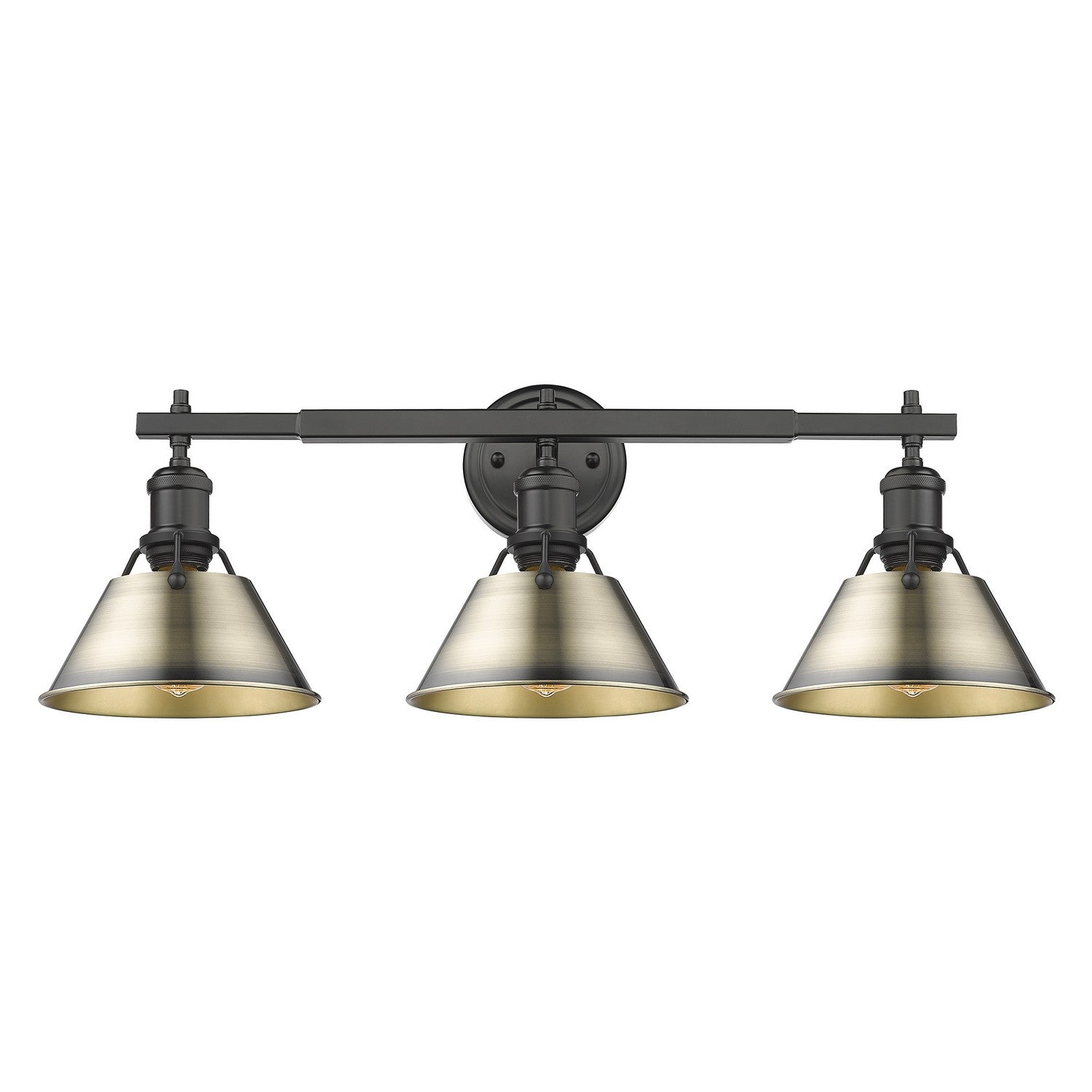 Golden - 3306-BA3 BLK-AB - Three Light Bath Vanity - Orwell BLK - Matte Black