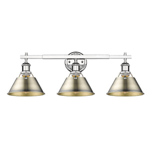 Golden - 3306-BA3 CH-AB - Three Light Bath Vanity - Orwell CH - Chrome