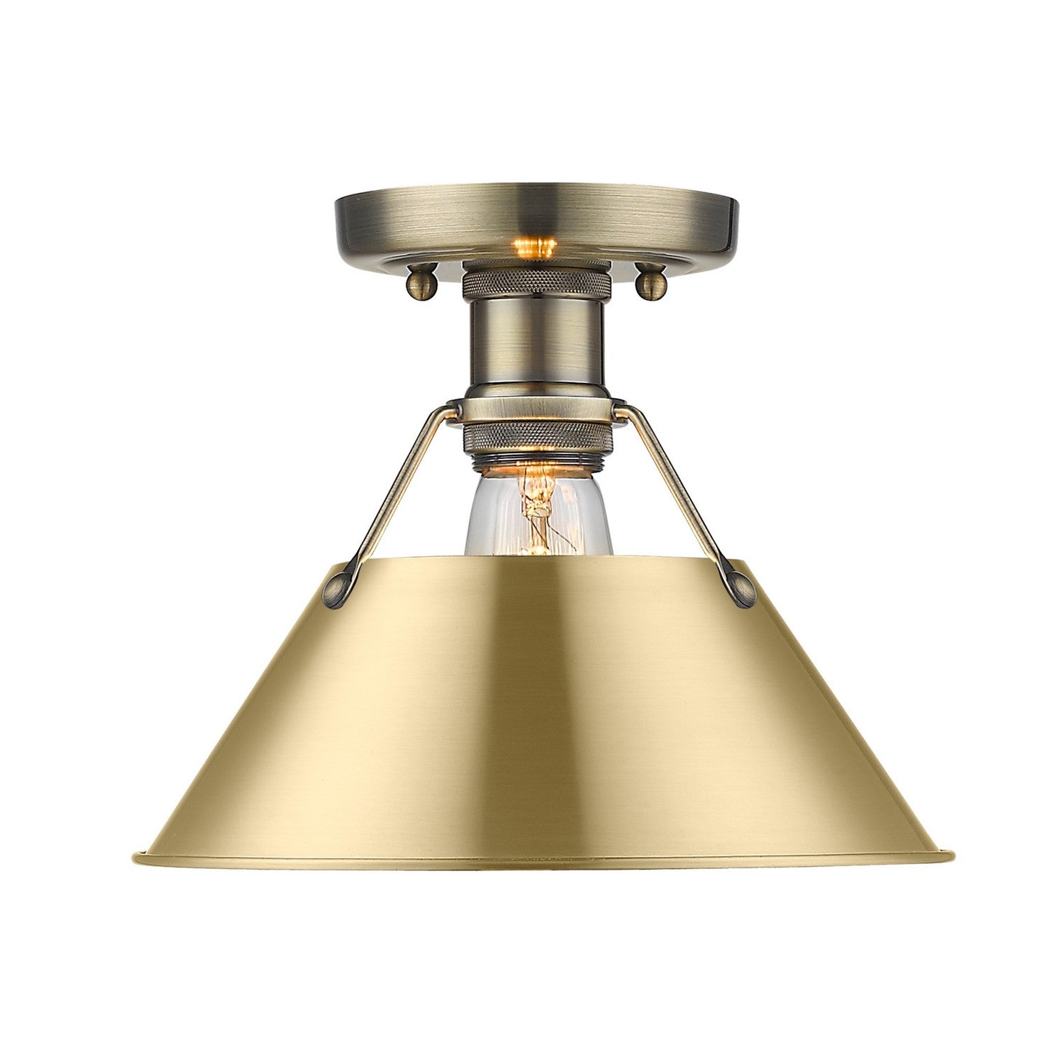 Golden - 3306-FM AB-BCB - One Light Flush Mount - Orwell AB - Aged Brass