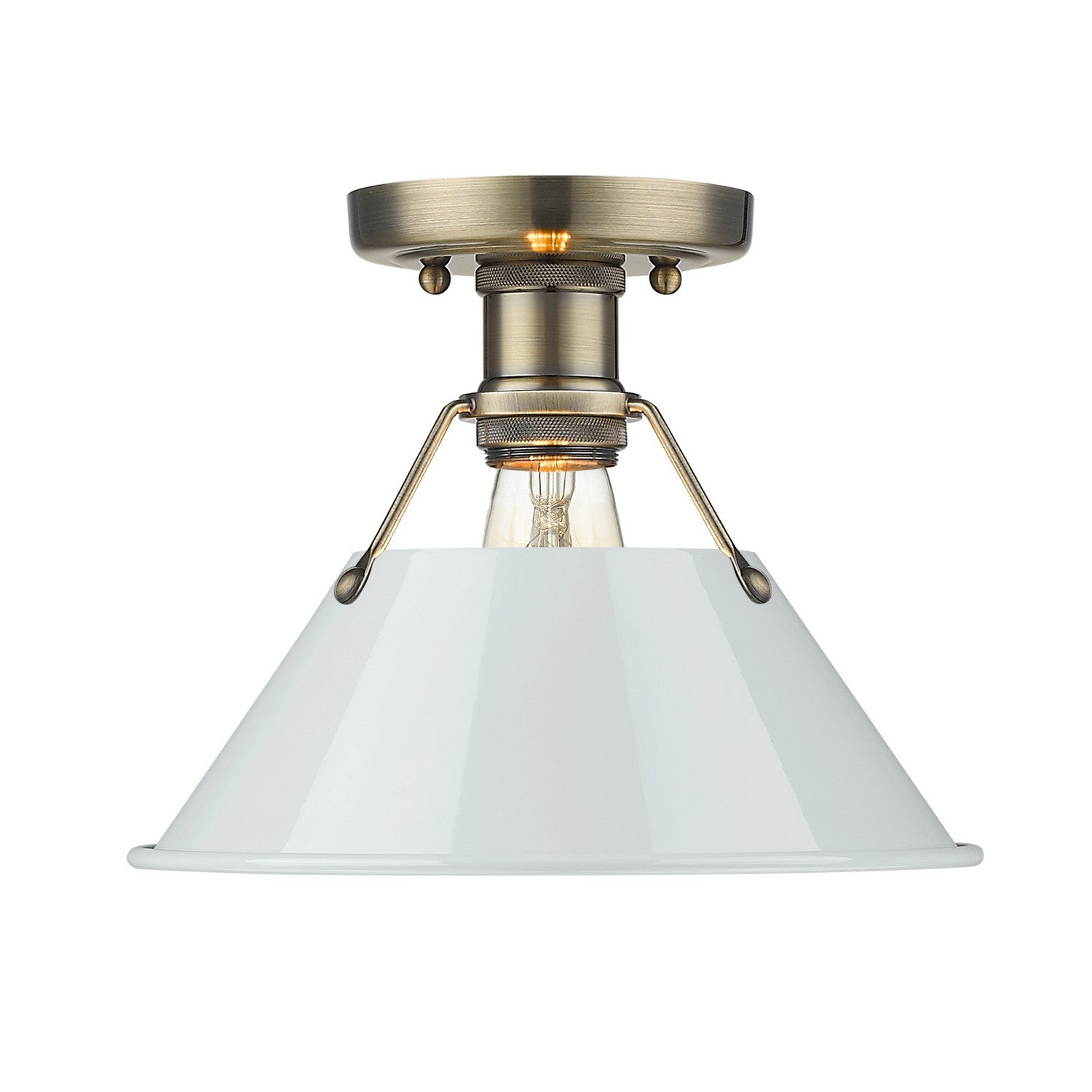 Golden - 3306-FM AB-DB - One Light Flush Mount - Orwell AB - Aged Brass