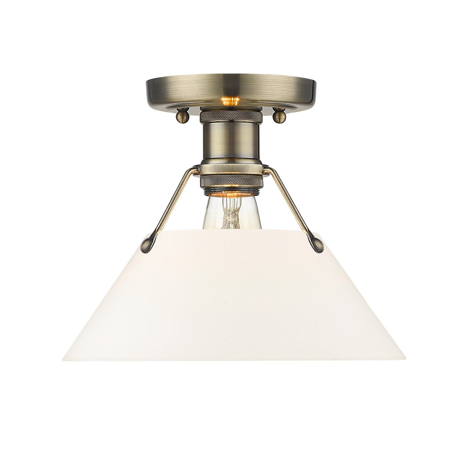 Golden - 3306-FM AB-OP - One Light Flush Mount - Orwell AB - Aged Brass