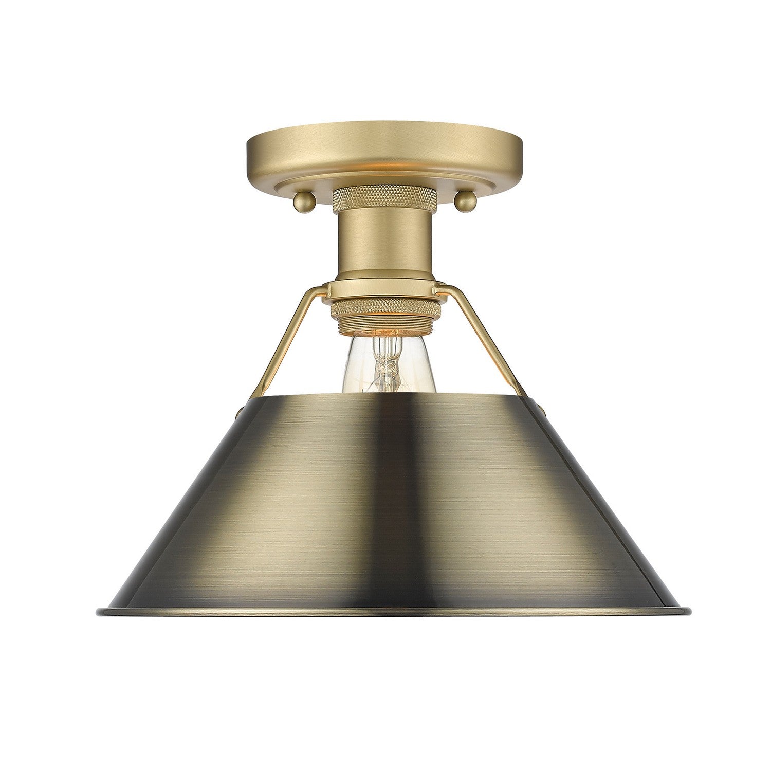 Golden - 3306-FM BCB-AB - One Light Flush Mount - Orwell BCB - Brushed Champagne Bronze