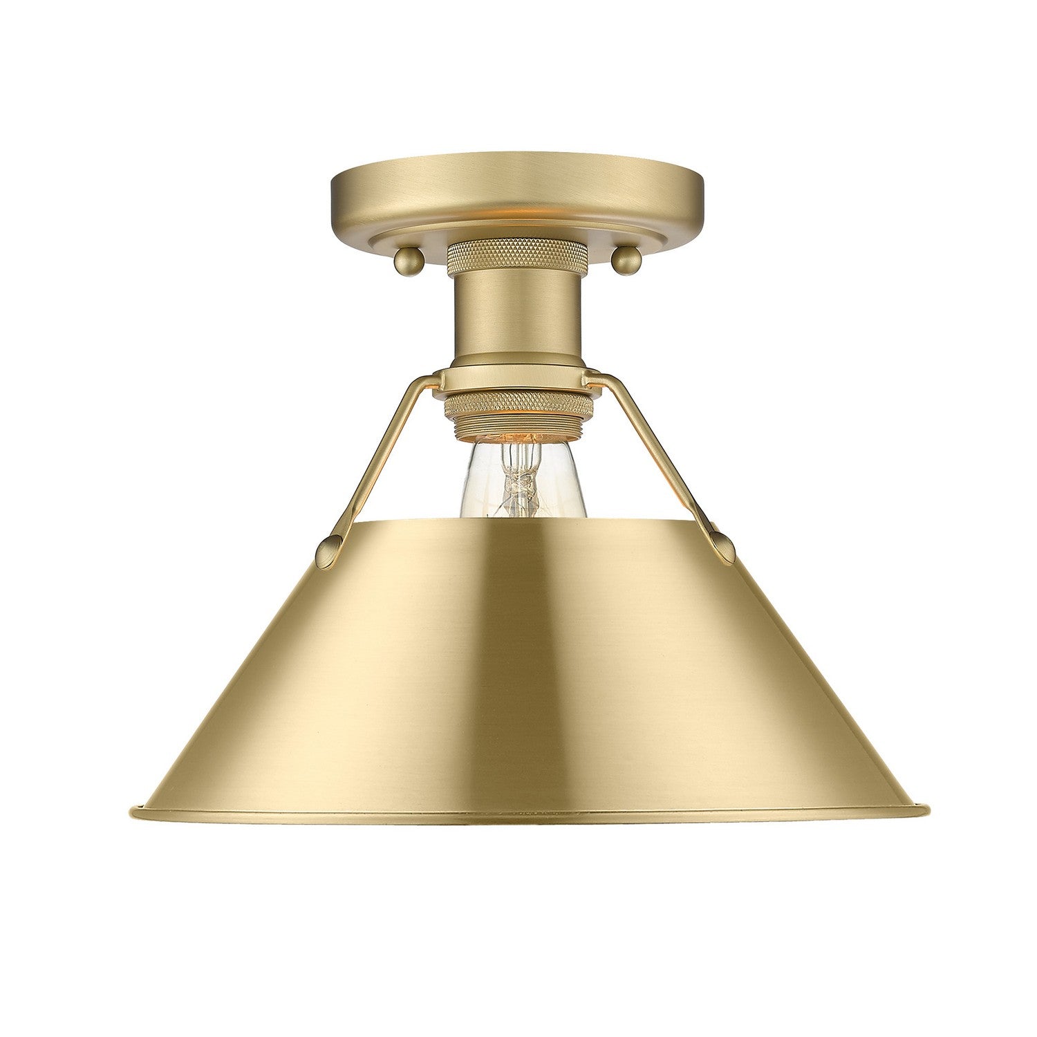 Golden - 3306-FM BCB-BCB - One Light Flush Mount - Orwell BCB - Brushed Champagne Bronze