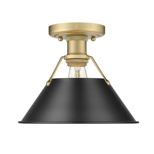 Golden - 3306-FM BCB-BLK - One Light Flush Mount - Orwell BCB - Brushed Champagne Bronze