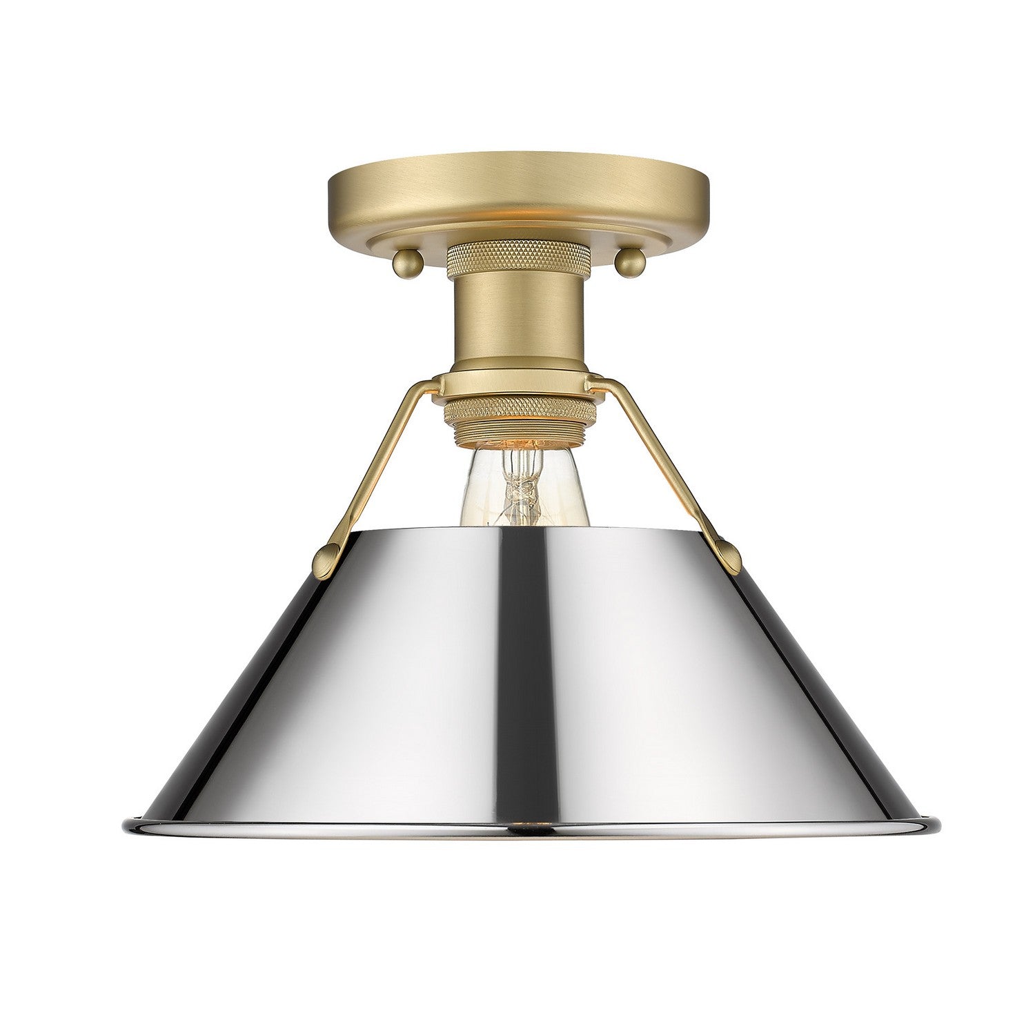 Golden - 3306-FM BCB-CH - One Light Flush Mount - Orwell BCB - Brushed Champagne Bronze