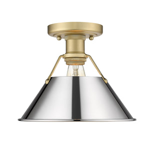 Golden - 3306-FM BCB-CH - One Light Flush Mount - Orwell BCB - Brushed Champagne Bronze