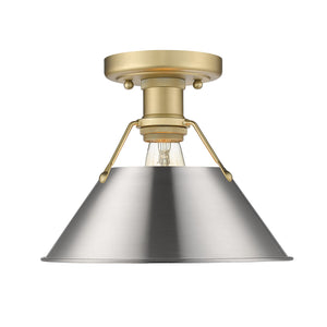 Golden - 3306-FM BCB-PW - One Light Flush Mount - Orwell BCB - Brushed Champagne Bronze