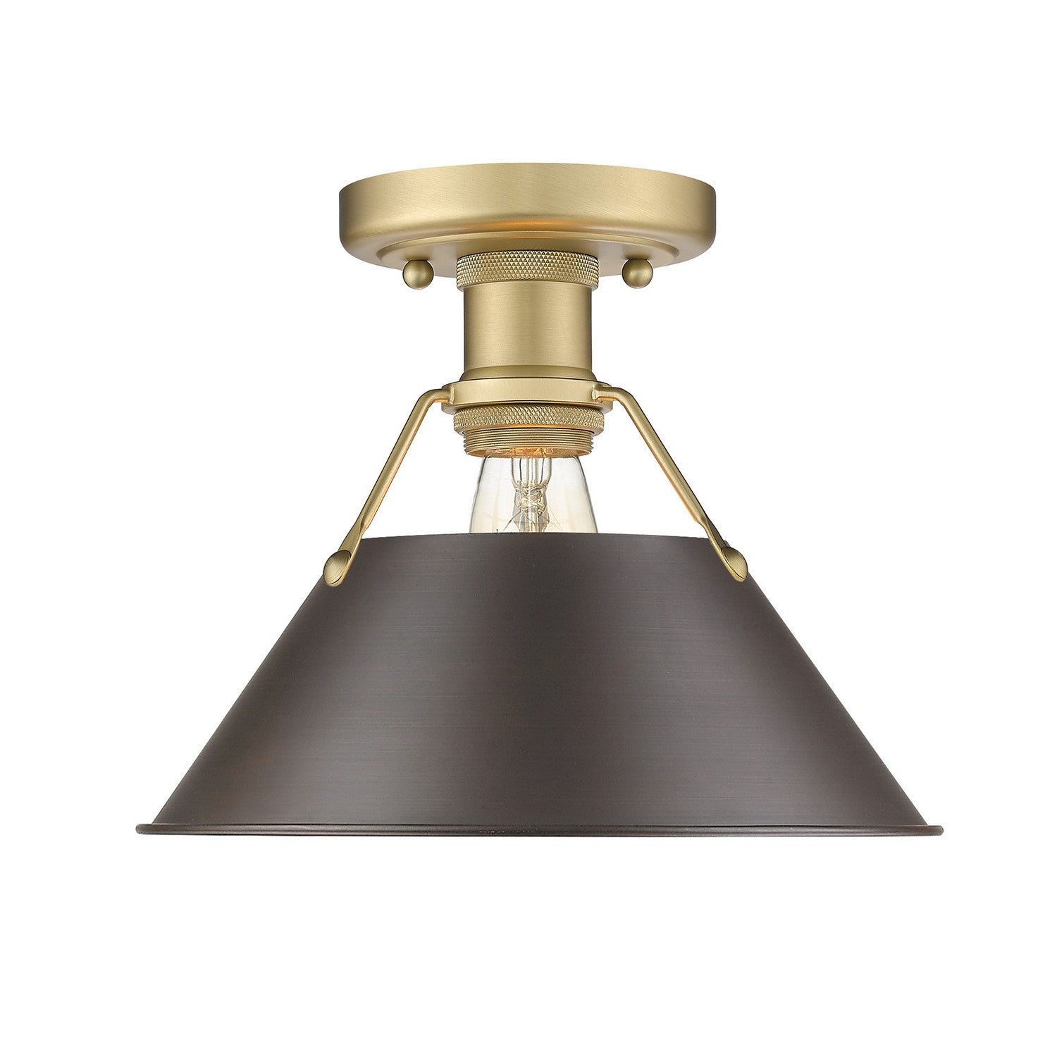 Golden - 3306-FM BCB-RBZ - One Light Flush Mount - Orwell BCB - Brushed Champagne Bronze