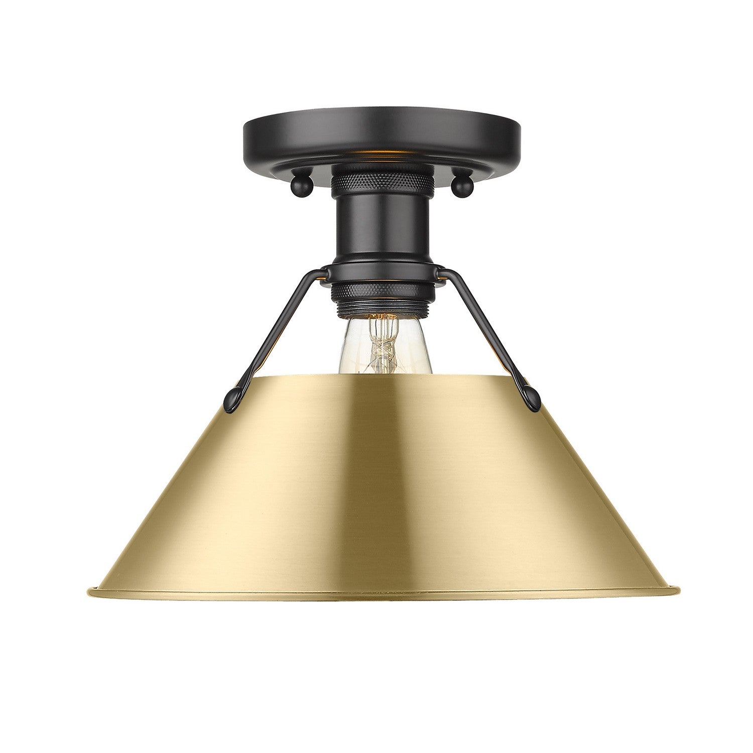 Golden - 3306-FM BLK-BCB - One Light Flush Mount - Orwell BLK - Matte Black