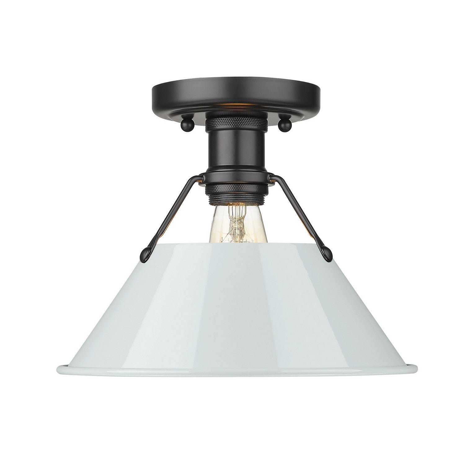 Golden - 3306-FM BLK-DB - One Light Flush Mount - Orwell BLK - Matte Black