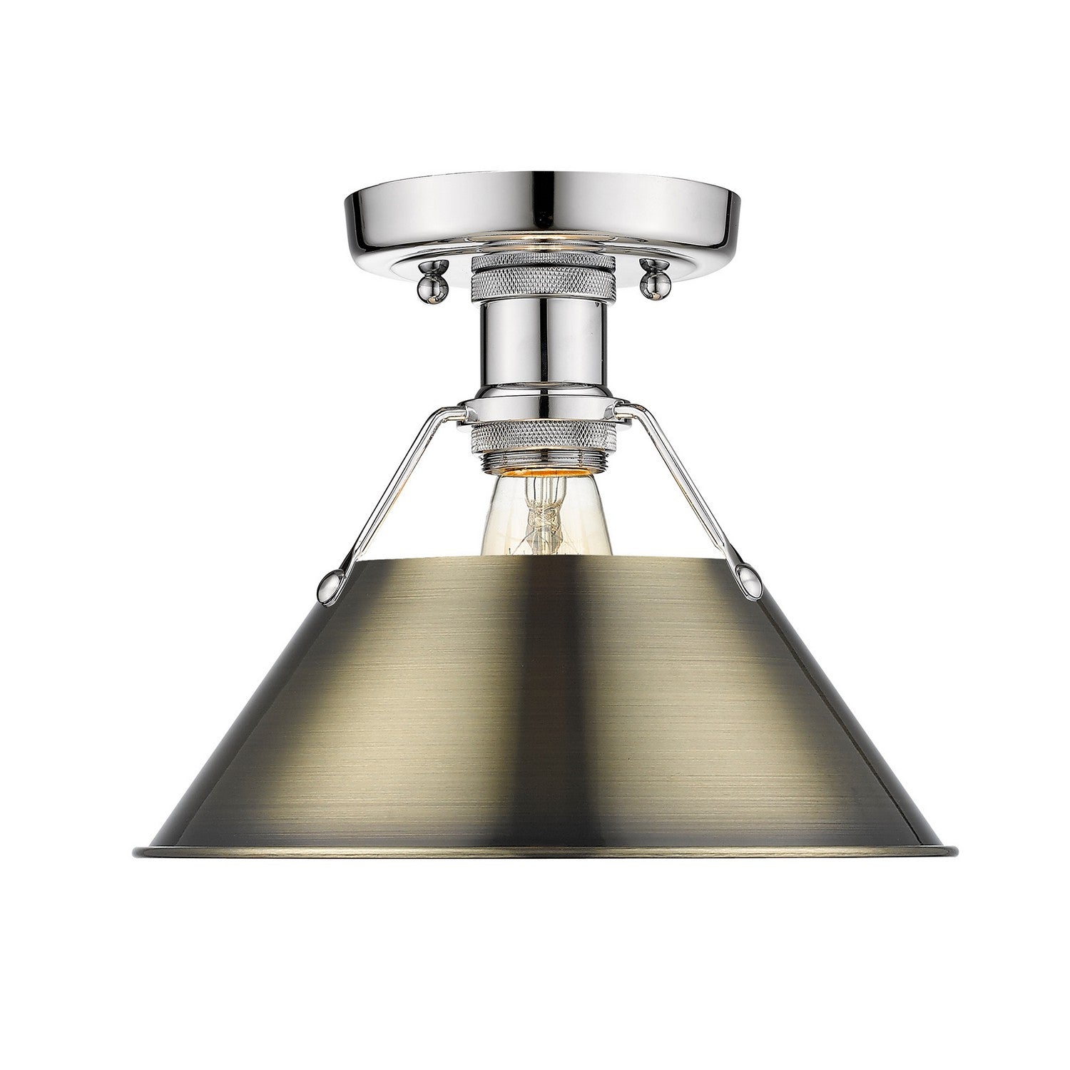 Golden - 3306-FM CH-AB - One Light Flush Mount - Orwell CH - Chrome