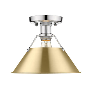 Golden - 3306-FM CH-BCB - One Light Flush Mount - Orwell CH - Chrome