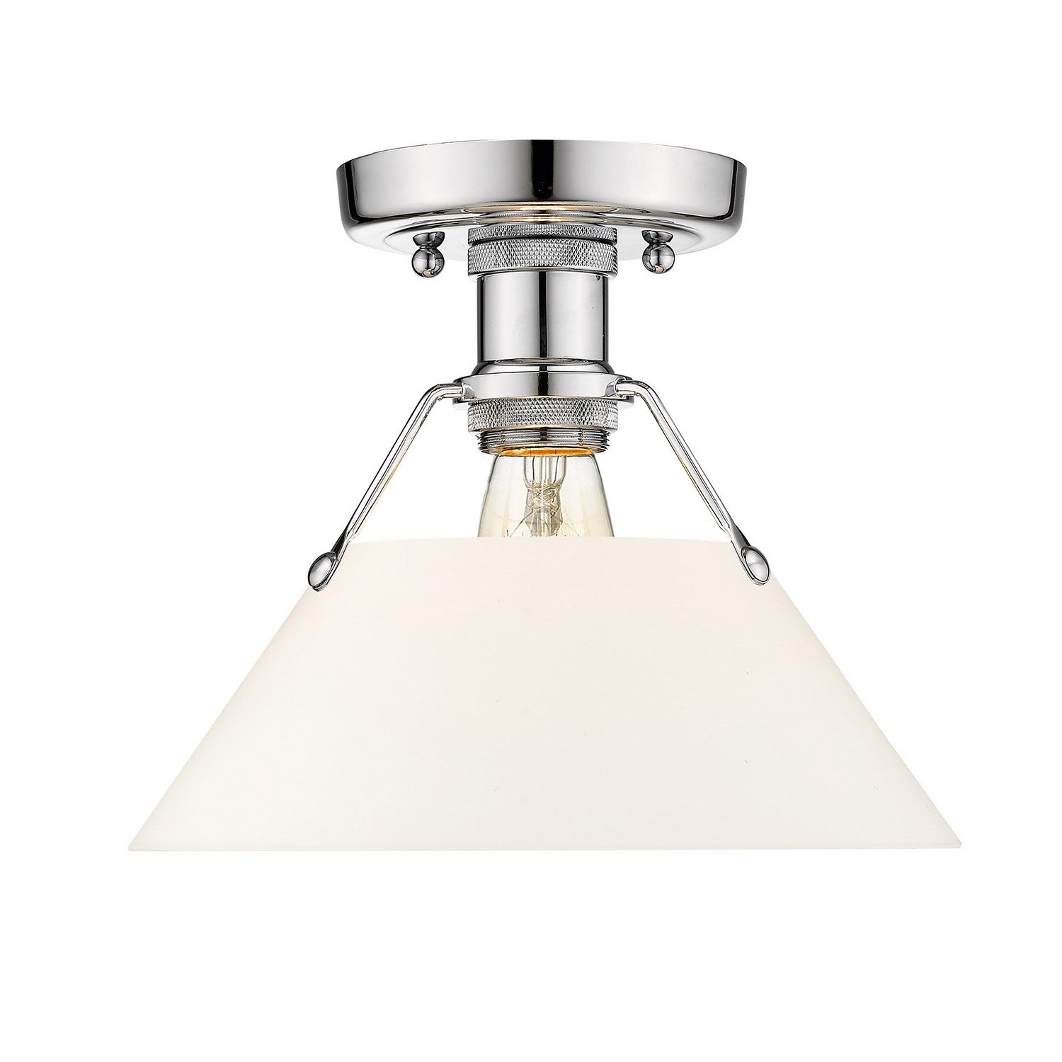 Golden - 3306-FM CH-OP - One Light Flush Mount - Orwell CH - Chrome