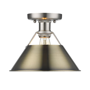 Golden - 3306-FM PW-AB - One Light Flush Mount - Orwell PW - Pewter