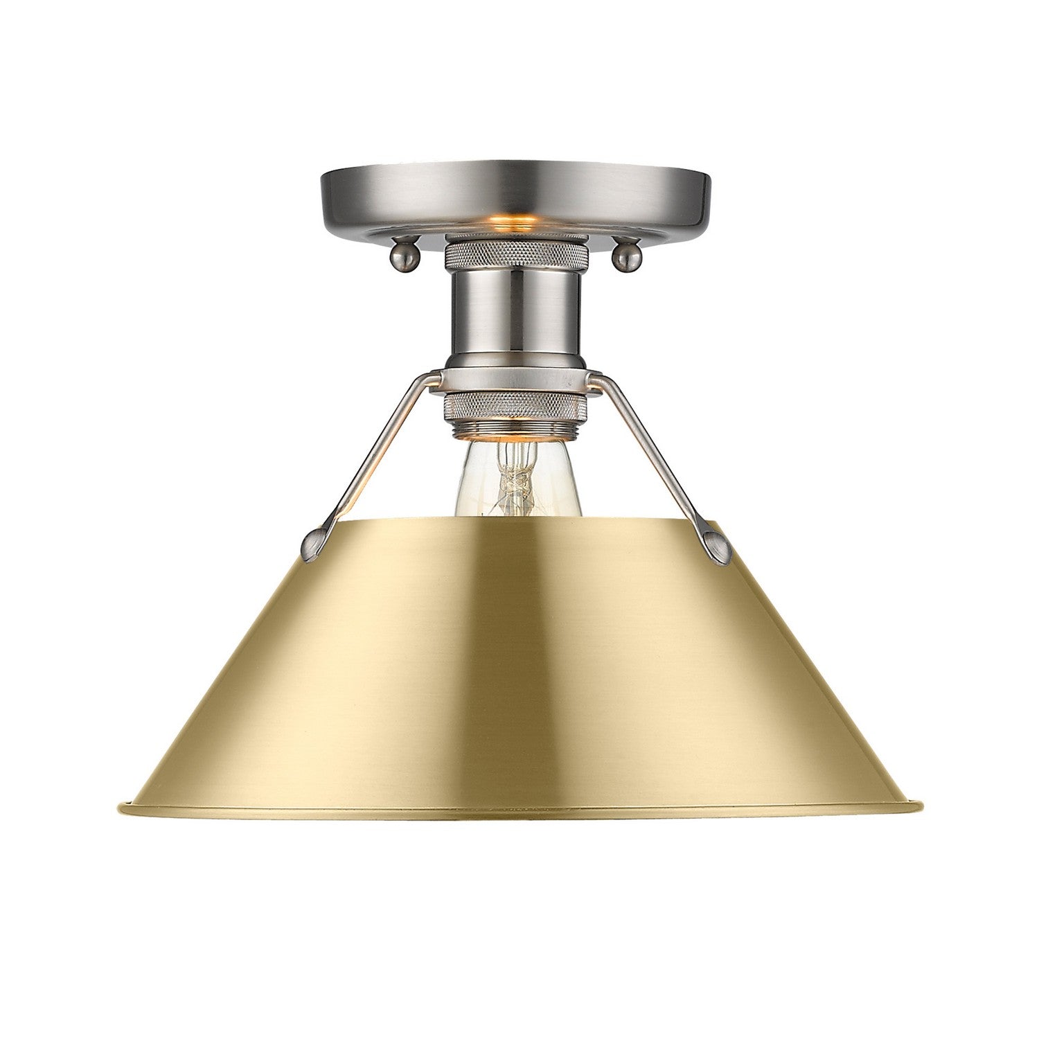 Golden - 3306-FM PW-BCB - One Light Flush Mount - Orwell PW - Pewter