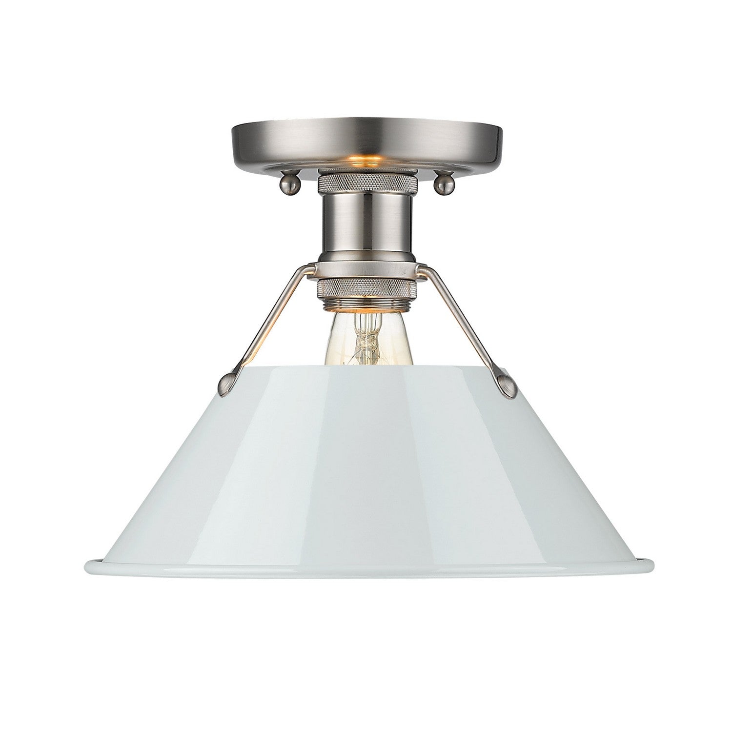 Golden - 3306-FM PW-DB - One Light Flush Mount - Orwell PW - Pewter