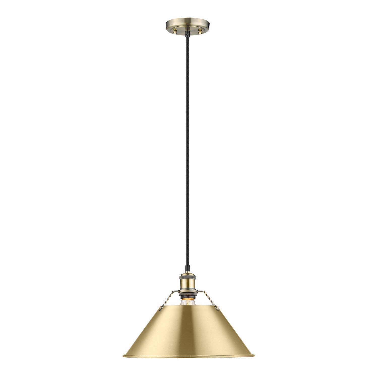 Golden - 3306-L AB-BCB - One Light Pendant - Orwell AB - Aged Brass