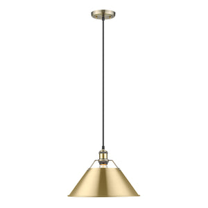 Golden - 3306-L AB-BCB - One Light Pendant - Orwell AB - Aged Brass