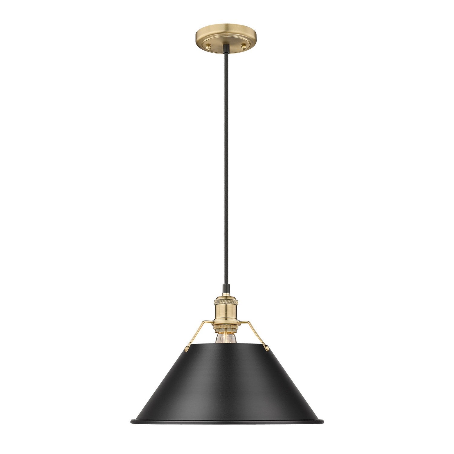 Golden - 3306-L BCB-BLK - One Light Pendant - Orwell BCB - Brushed Champagne Bronze