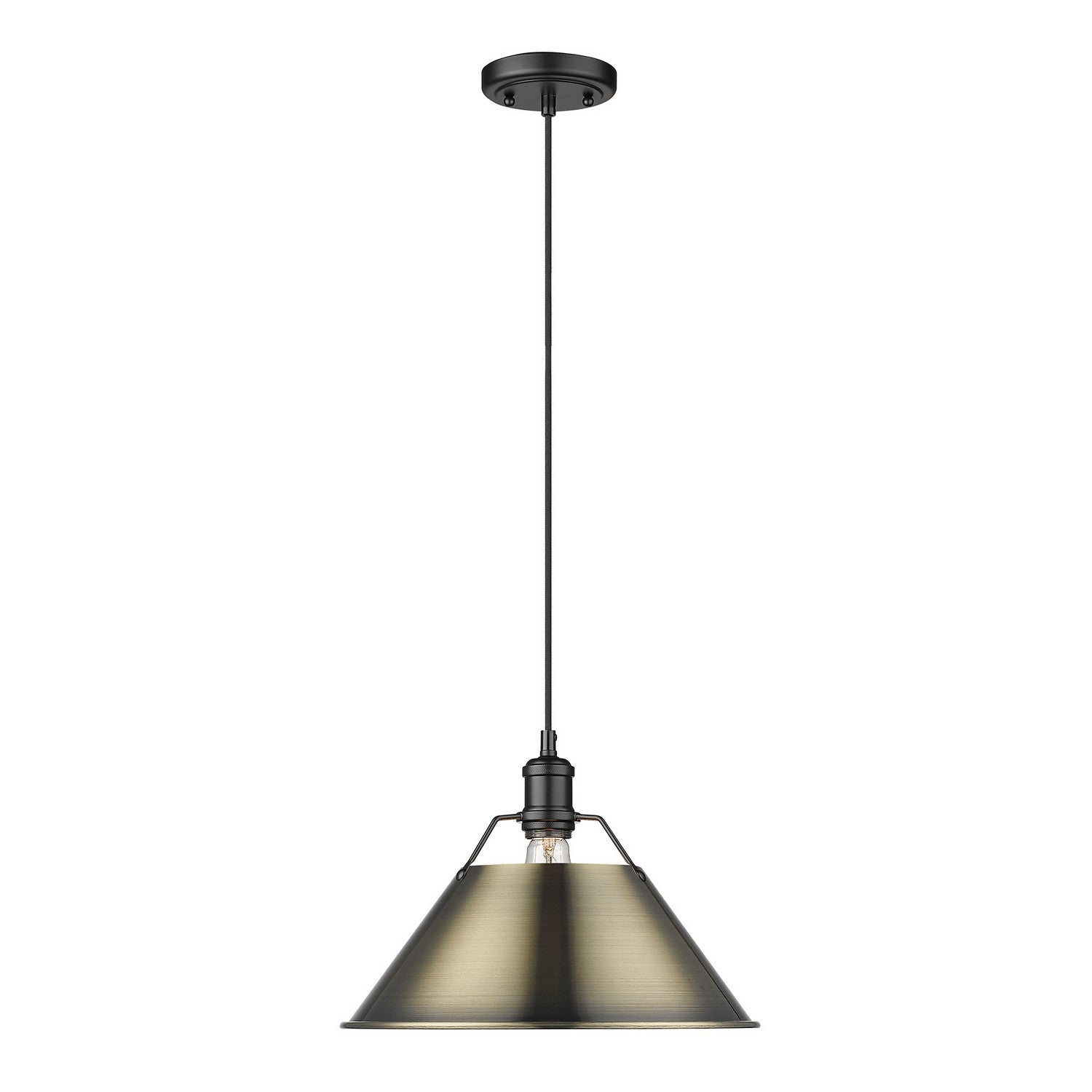 Golden - 3306-L BLK-AB - One Light Pendant - Orwell BLK - Matte Black