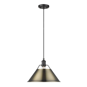 Golden - 3306-L BLK-AB - One Light Pendant - Orwell BLK - Matte Black