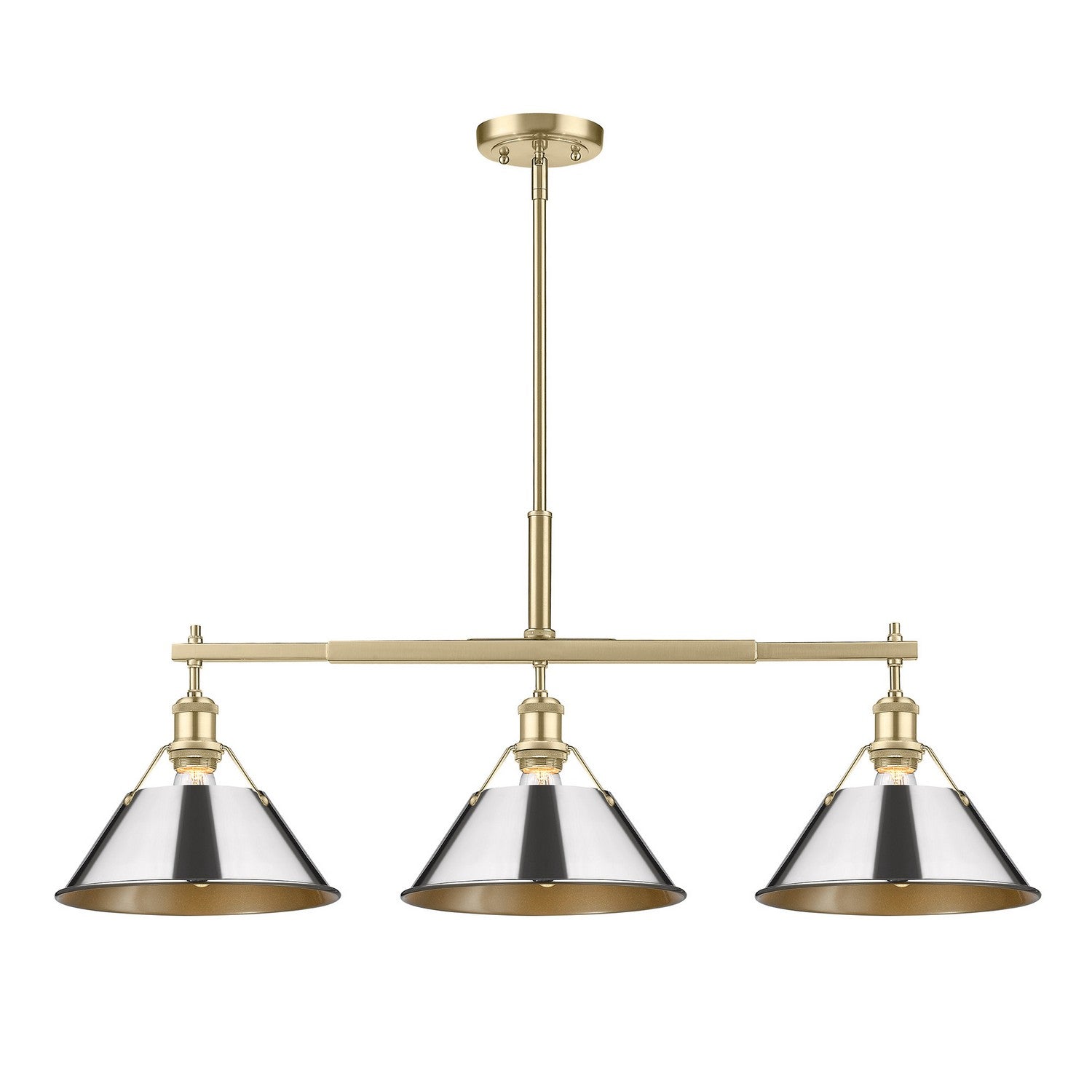 Golden - 3306-LP BCB-CH - Three Light Linear Pendant - Orwell BCB - Brushed Champagne Bronze