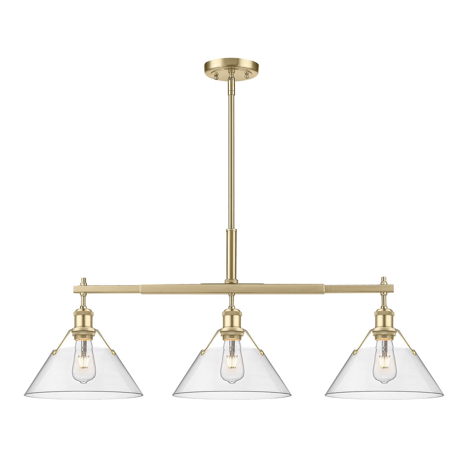 Golden - 3306-LP BCB-CLR - Three Light Linear Pendant - Orwell BCB - Brushed Champagne Bronze