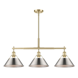 Golden - 3306-LP BCB-PW - Three Light Linear Pendant - Orwell BCB - Brushed Champagne Bronze