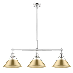 Golden - 3306-LP CH-BCB - Three Light Linear Pendant - Orwell CH - Chrome